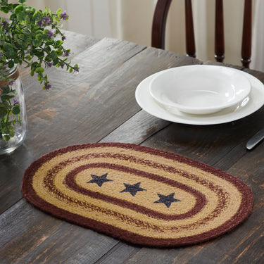 Potomac Jute Braided Placemat Stencil Stars 10